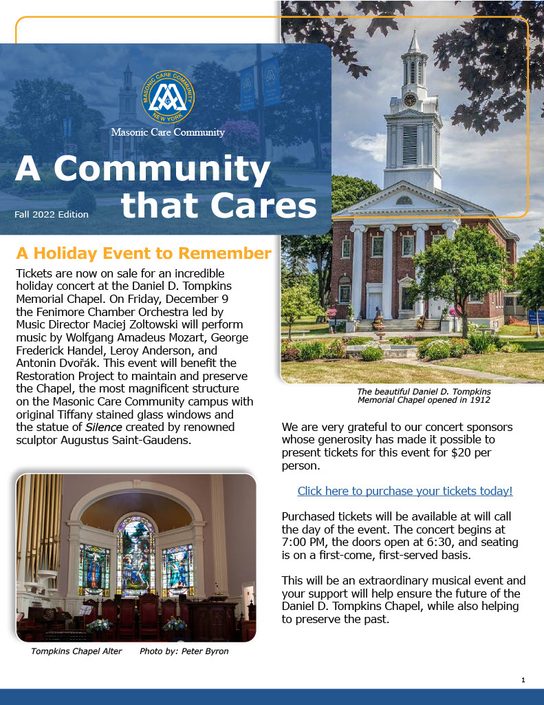 Masonic Care Community Fall 2022 Newsletter