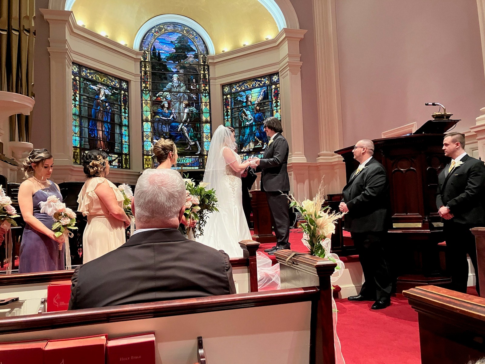 Wedding ceremony in chapel at Masonic Community Care campus
